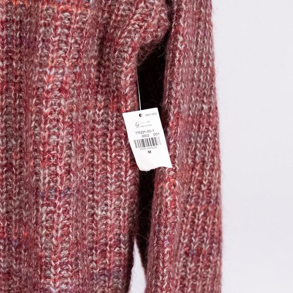 Old Navy Women Wool Blend Turtleneck Sweater MEDIUM Chunky Knit Heathered Marled - Picture 4 of 6